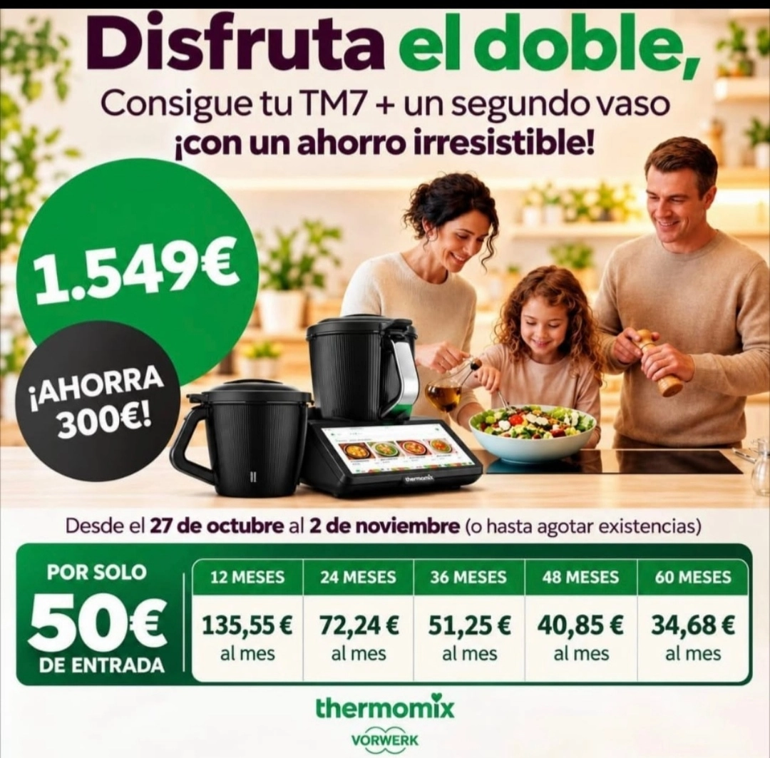 Thermomix por 1549 con 2 vaso