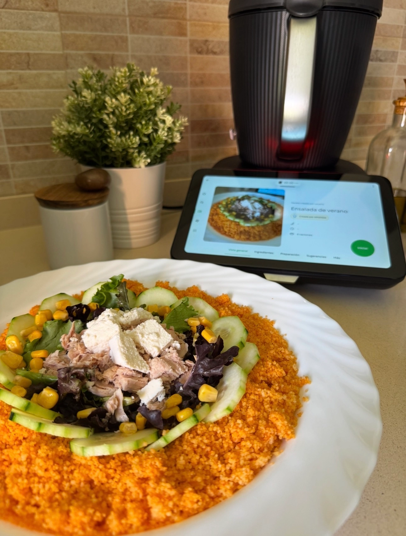 Ensalada con Cuscús de gazpacho