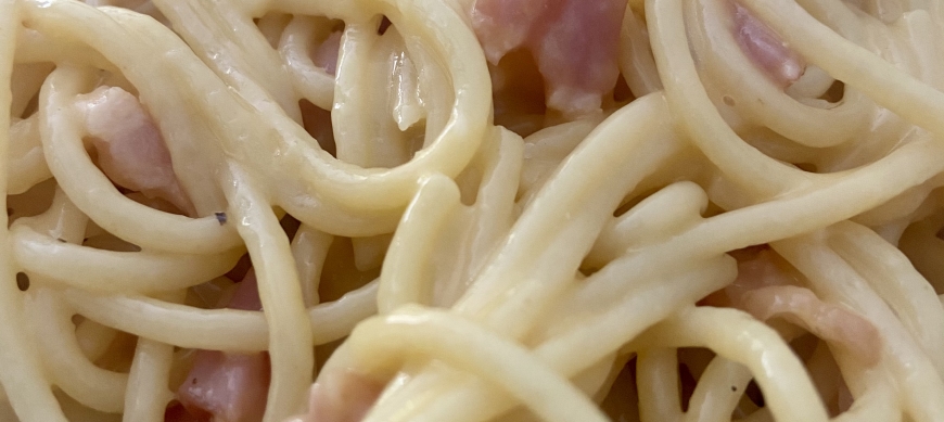 Espaguetis a la carbonara (receta italiana con Thermomix® )