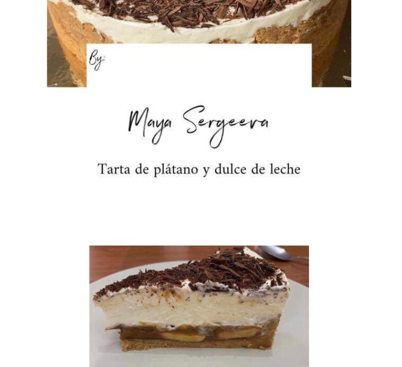 Tarta de plátano y dulce de leche