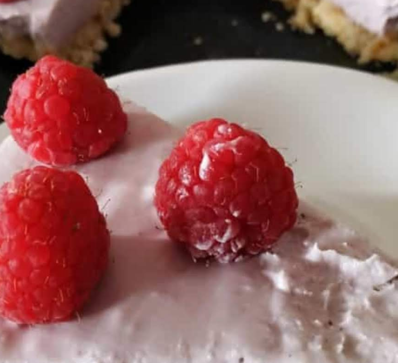 Cheesecake de frambuesas vegano