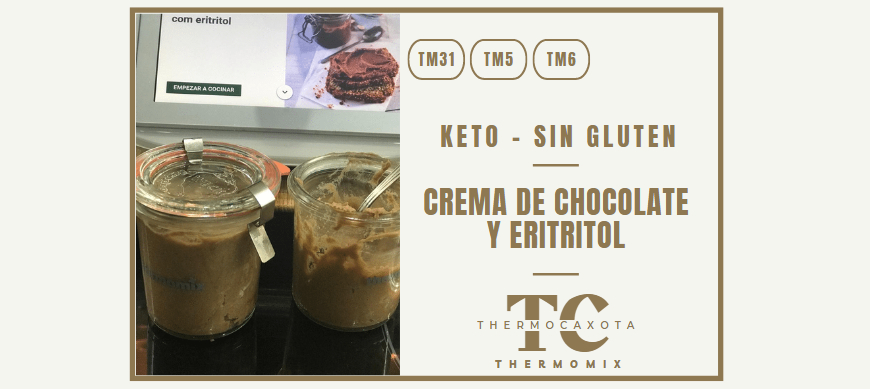 Crema de chocolate y avellanas con eritritol - Recetas Keto / Sin gluten con Thermomix