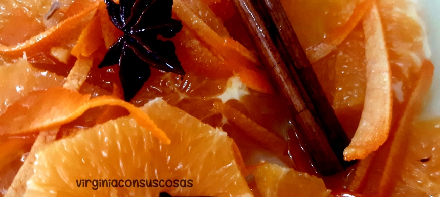 Naranja en almíbar de especias con Thermomix