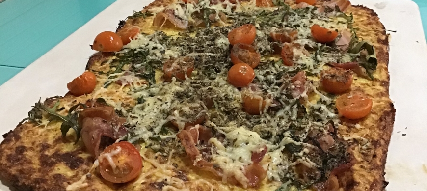 Pizza con base de calabacín