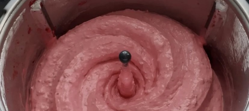 Espuma de fresas congeladas