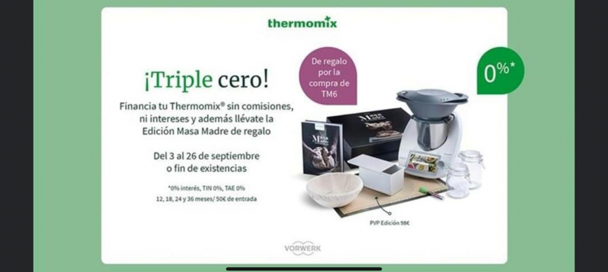 Thermomix® TM6 AL 0% DE INTERES + REGALO EDICION MASA MADRE