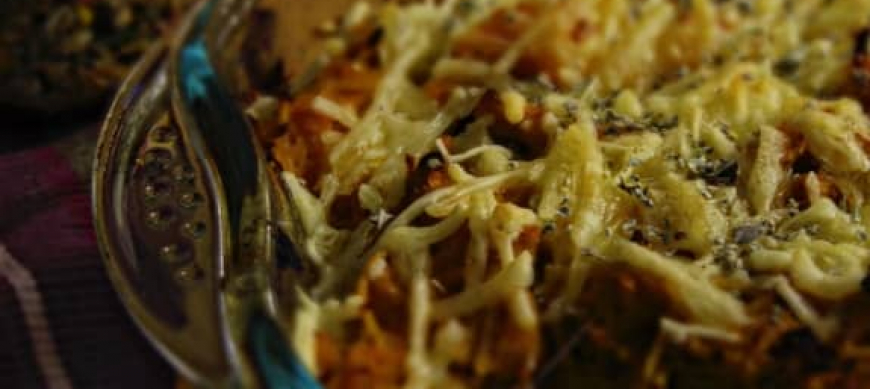 Espaguetis integrales con calabaza (vegano)