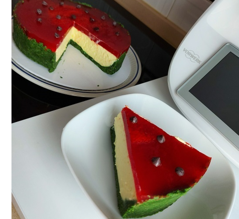 TARTA QUESO CON COBERTURA DE FRESA - TARTA SANDIA CON Thermomix® TOLEDO