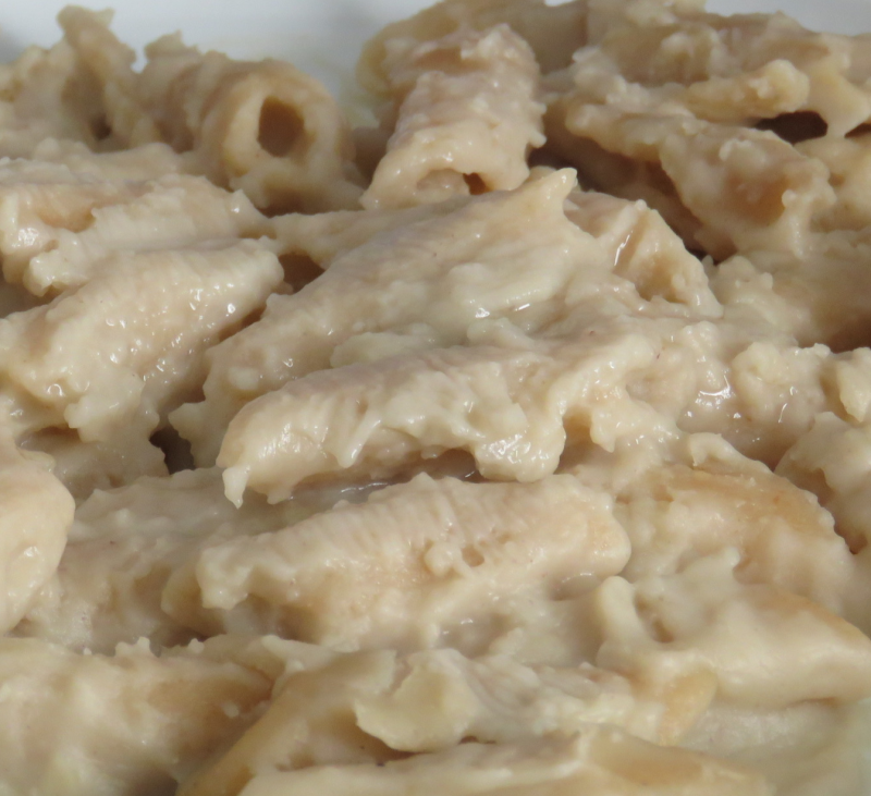 Macarrones integrales con crema de castañas pilongas con Thermomix®