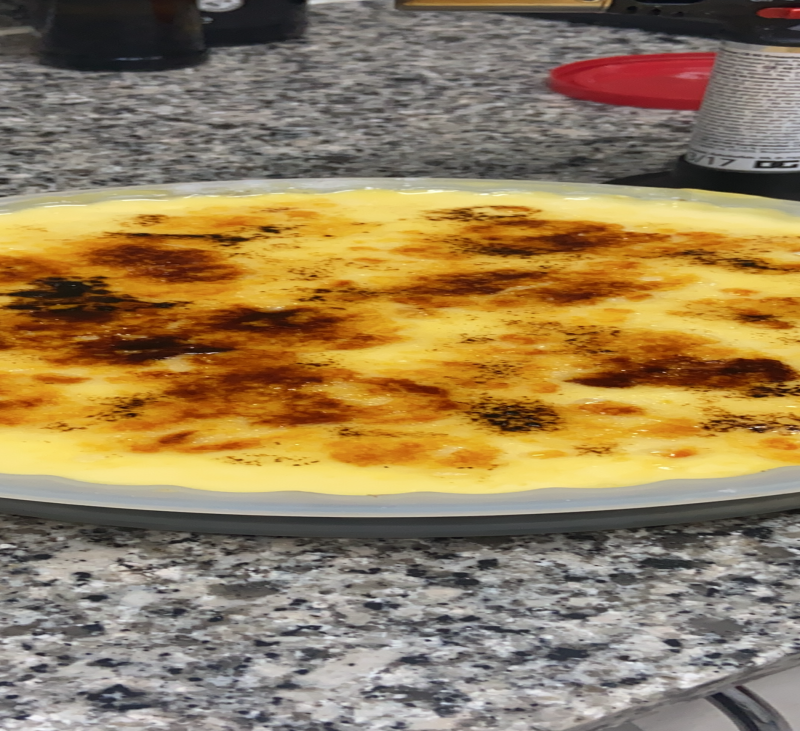 Tarta de crema catalana a la naranja
